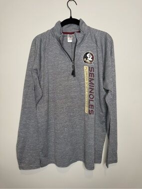 Rivalry Threads Gray Pullover Quarter-Zip with Maroon Seminoles Accents